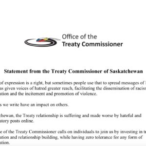 Treaty Commissioner Statement on Hate Speech Online